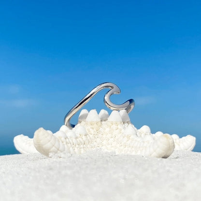 Anillo Ola de Mar en Plata