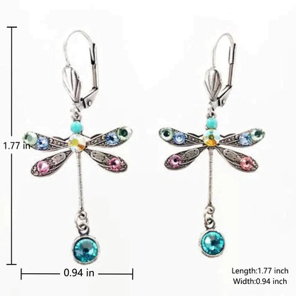 Elegantes Aretes Libélula Tallada