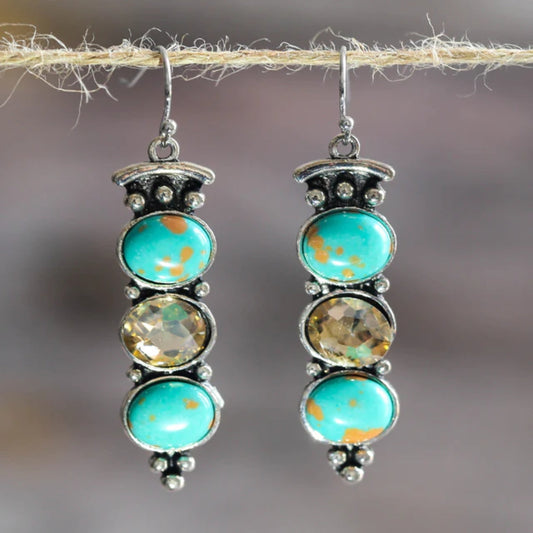 Aretes Piedras Turquesas Vintage