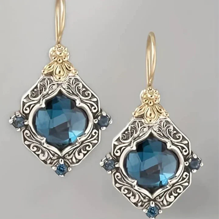 Aretes Cristal Azul Vintage