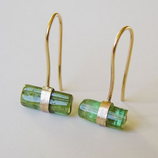 Aretes Cristal Verde Vintage