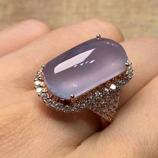 Anillo Vintage Cristal Lunar Morado