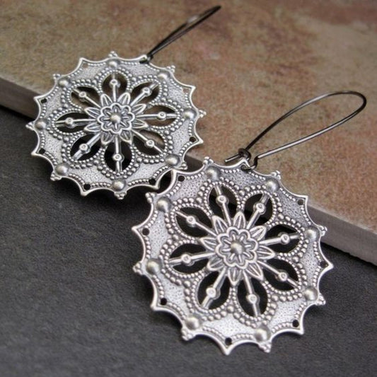 Aretes Vintage Mandala en Plata