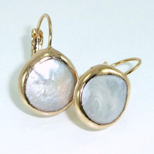 Aretes Vintage de Piedra Blanca Dorados