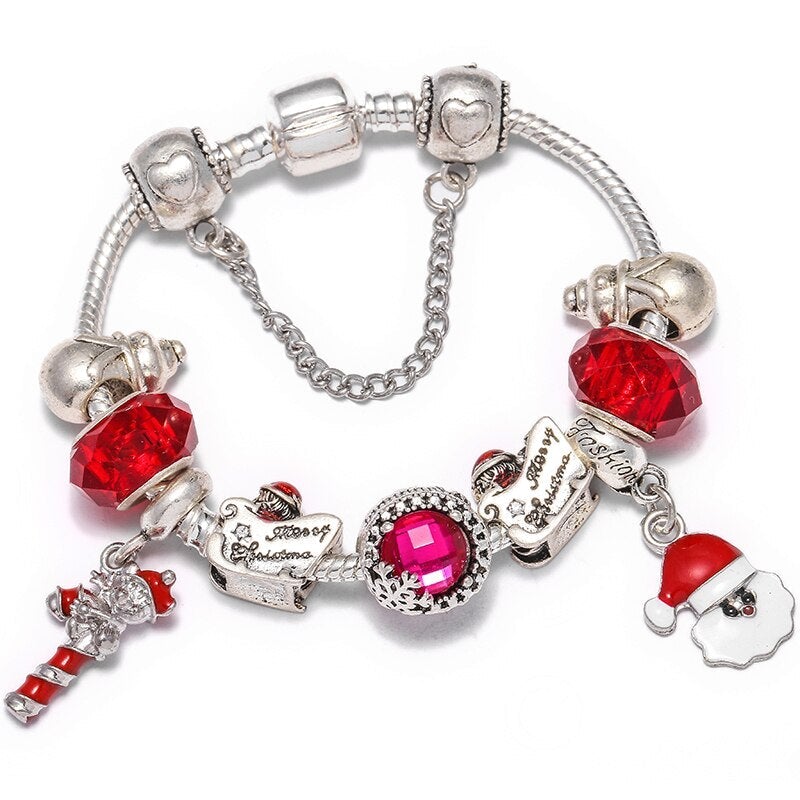 Pulsera Estilo Navidad en Plata