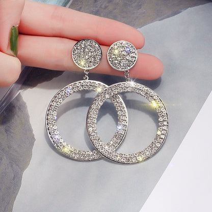 Aretes de Circonita en Oro y Plata