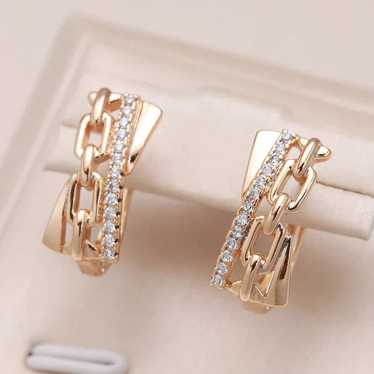 Aretes Elegantes de Cadenas y Circonitas