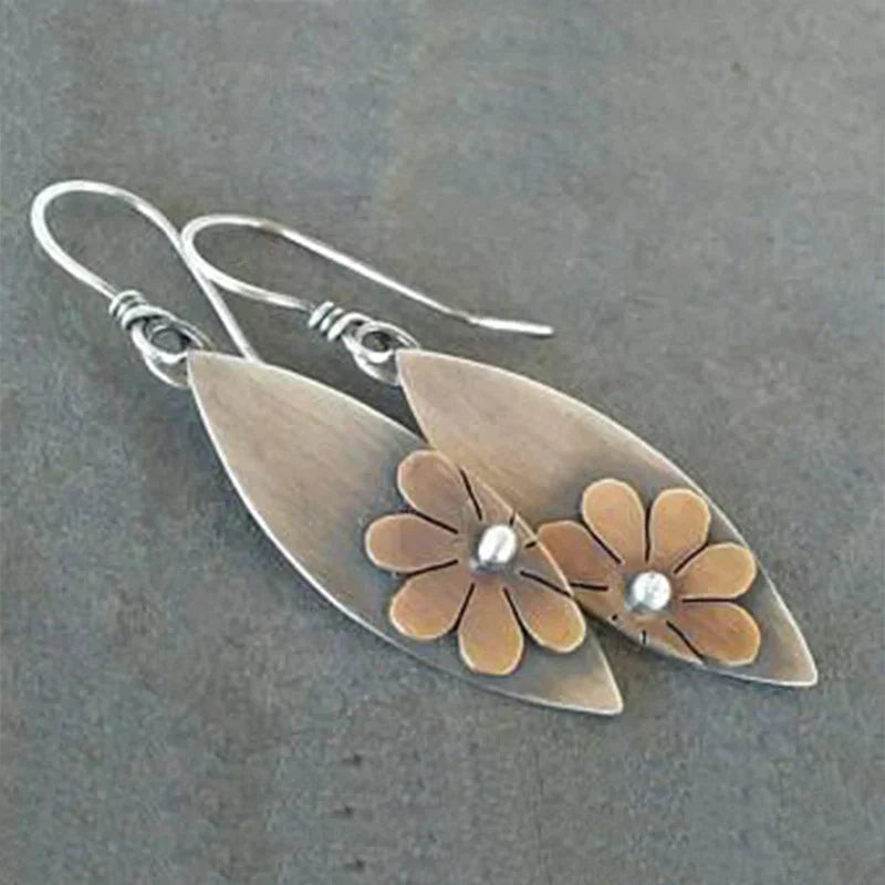 Aretes Vintage Flor de Bronce