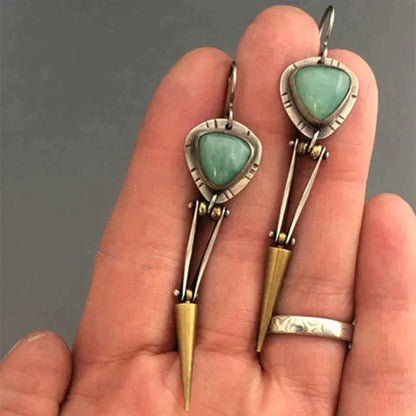 Aretes Boho Étnicos de Resina Verde