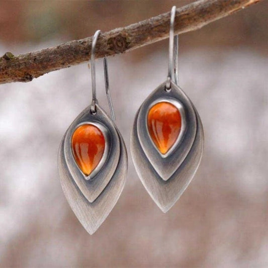 Aretes de Piedra Naranja Vintage