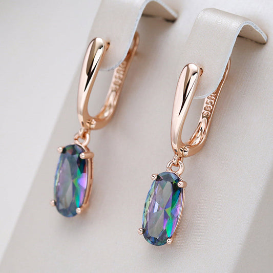 Aretes Elegantes con Cristal Multicolor