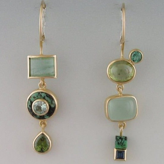 Aretes Colgantes Verdes Vintage