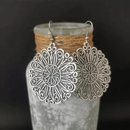 Aretes Mandala Vintage en Plata