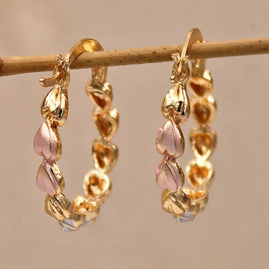 Aretes Vintage de Corazones en Oro