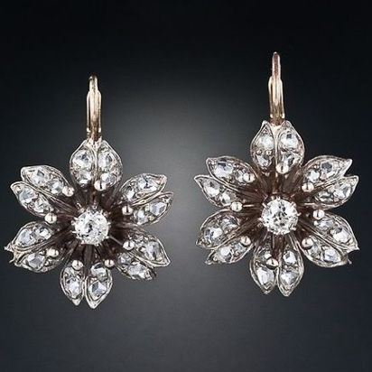 Aretes Flor de Cristal Vintage