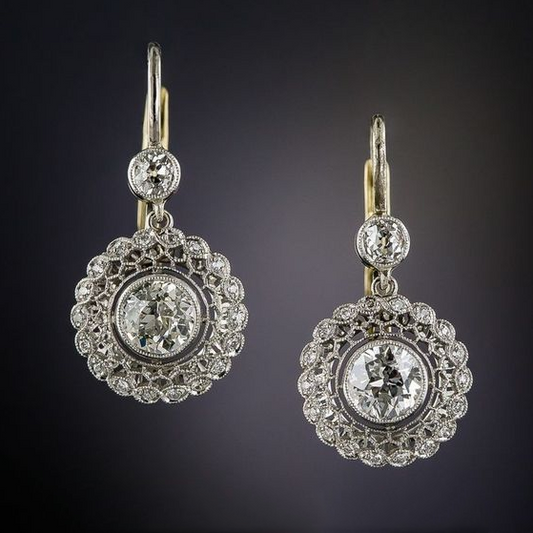 Aretes de Mandala con Circonitas Vintage