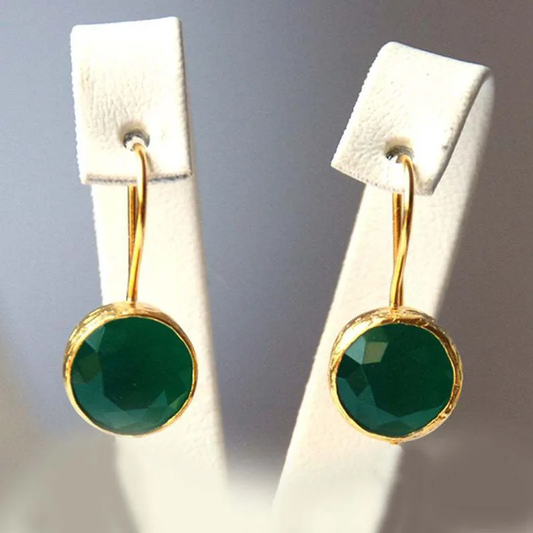 Aretes Verdes Dorados Vintage