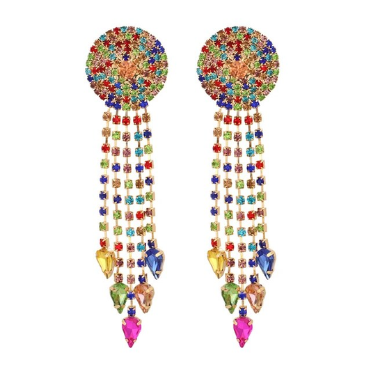 Aretes Mandala Colgantes Multicolor Vintage