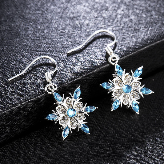 Aretes Estrellas Vintage de Cristal Azul