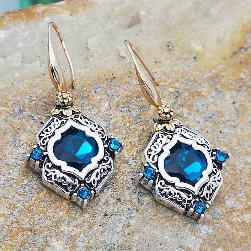 Aretes Brillantes Azules Vintage