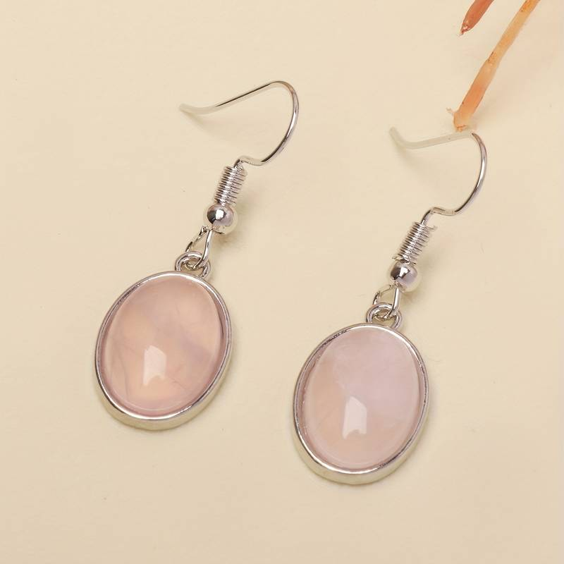 Aretes Rosados Vintage en Plata