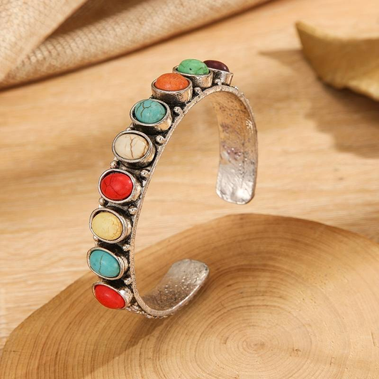 Pulsera Multicolor Vintage en Plata