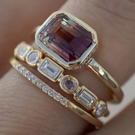 Anillo Cristales Granates Vintage