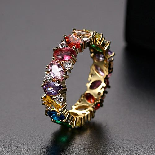 Anillo Multicolor de Circonitas Vintage