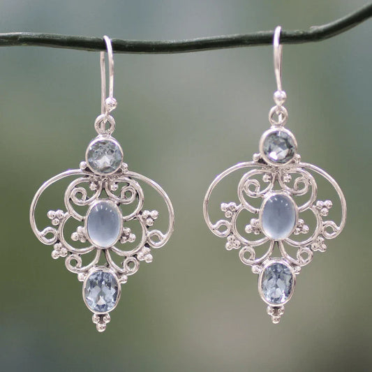 Aretes Cristal Mandala Lunar Vintage