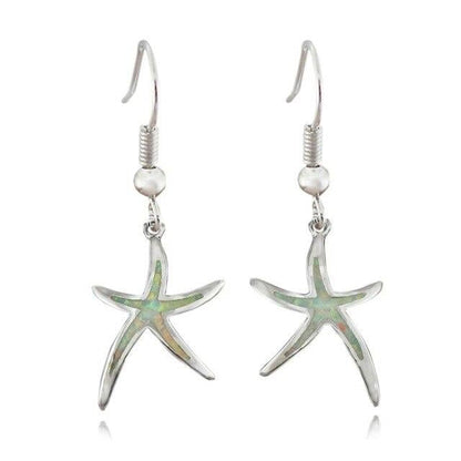 Aretes Estrella de Mar en Ópalo y Plata